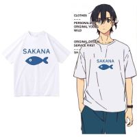 Kaus Grafis Ajiroshinpei Rendering Waktu Musim Panas Anime Kaus Cetak Ikan Lucu Kaus Pria Wanita Mode Pria Pakaian Jalanan Manga S-4XL-5XL-6XL