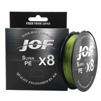 JOF 8x-Strand ถักเอ็นตกปลา300เมตร150เมตรลวดม้วนเชือกประมงญี่ปุ่นสำหรับน้ำเค็มผ้าทอที่ทนทานจัดการเกลียวสายเอ็นตกปลา DYX3824