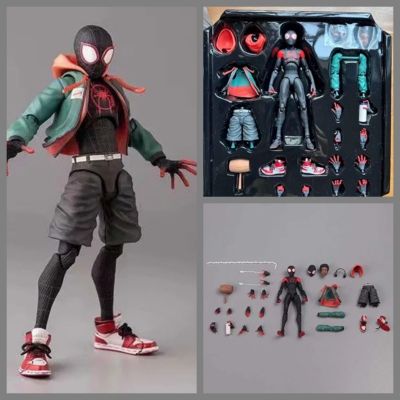 ZZOOI Spider-Man: Across The Spider-Verse Figure Sofbinal Spiderman Miles Morales PVC Statue Anime Action Figures Kawaii Gift Kid Toy