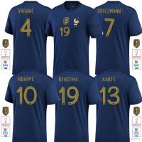 JS 22-23 World Cup France Home Jersey Football Tshirts Mbappe Griezmann Kante Varane Benzema Sports Tee SJ