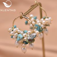 Xlentag Natural Freshwater Pearl Earrings Wedding Birthday Party Gift Ladies Fashion Earrings Handmade Jewelry Gifts GE0992A