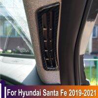 สติกเกอร์ตกแต่งแผ่นครอบสำหรับ Hyundai Santa Fe 2019-2021รถคาร์บอนไฟเบอร์ภายในเสาเครื่องปรับอากาศ