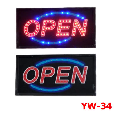 PT SHOP  ป้ายไฟ LED  รุ่น OPEN  YW-34 LED SIGN ข้อความ อักษร ตกแต่งหน้าร้าน