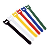 50Pcs Reusable Black Cable Cord Nylon Strap Hook Loop Ties Tidy Organiser Tool Hook and Loop Cable Ties Multiple Colour Dropship Cable Management