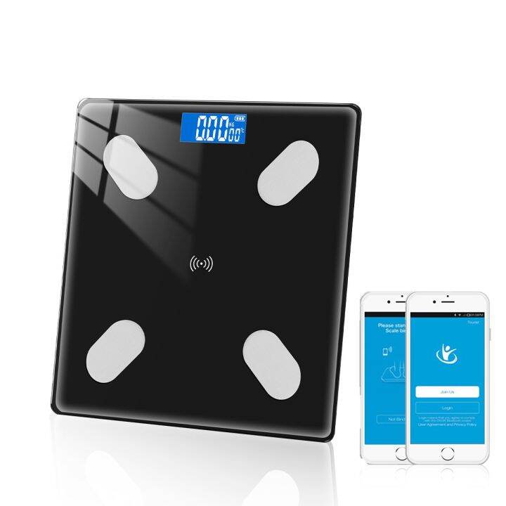 Bathroom Scales Bluetooth Floor Body Scale BMI Fat Scales LED Digital ...