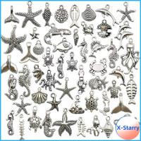 X-STARRY รูปร่างผสม เสน่ห์ของมหาสมุทร โลหะสำหรับตกแต่ง เงินสีเงิน คอลเลกชันเสน่ห์ชายหาด 2สีค่ะ สร้อยคอสำหรับผู้หญิง จี้ทางทะเลจำนวนมาก การทำเครื่องประดับ