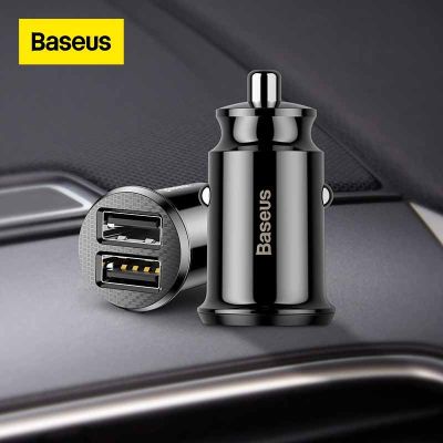Baseus Mini USB Car Charger For Mobile Phone Tablet GPS 3.1A Fast Charger Car-Charger Dual USB Car Phone Charger Adapter in Car
