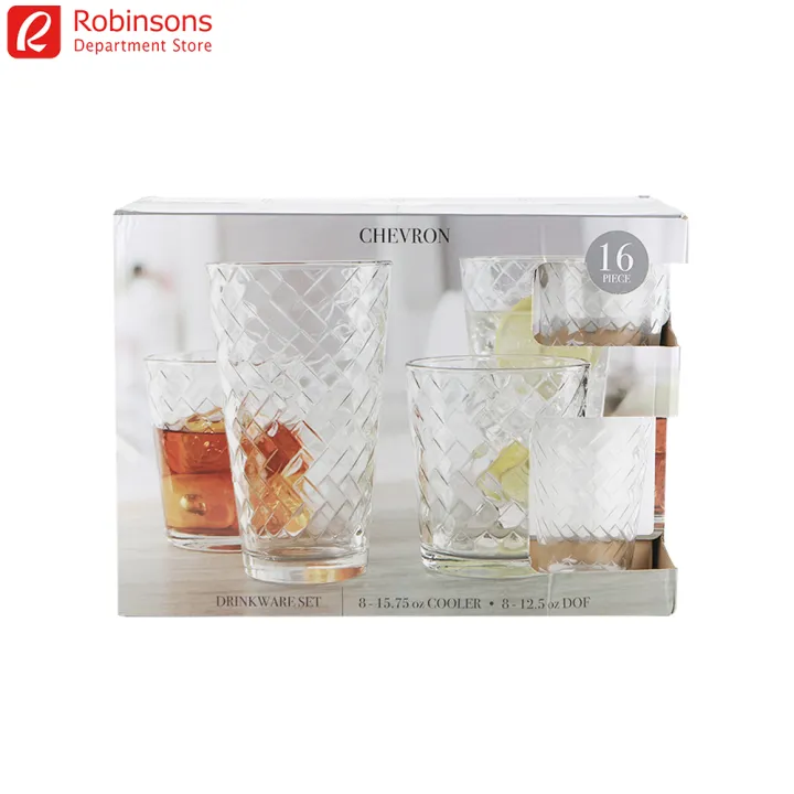 Circleware Chevron Drink Set (16 pcs) Lazada PH