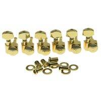 KAISH Gold 6 Inline 2 Pin Locking Tuning Keys Pegs Tuners Fits USA ST TL