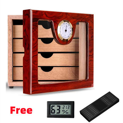 Luxury Ciggare Humidor Cabinet Cedar Wood Ciggar Case Tobaco Storage Box Holder with Hygrometer Humidifier Decoration Accessories