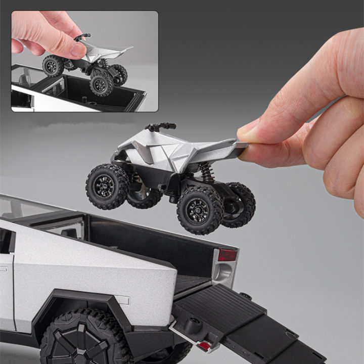 ใหม่124-tesla-cybertruck-รถกระบะรุ่นรถ-diecasts-โลหะของเล่น-off-road-รถจำลองเสียงและแสงเด็กของขวัญ