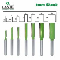 【DT】hot！ LAVIE 7pcs 6mm Shank Flute Straight Bit Milling Cutter for Wood Tungsten Carbide Router Woodwork MC06021