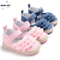 【hot】！ Kids Shoes Soft Sole Crib Newborn Infant Baby Prewalker Toddler Anti-Slip Ruffled 2023 Brand New