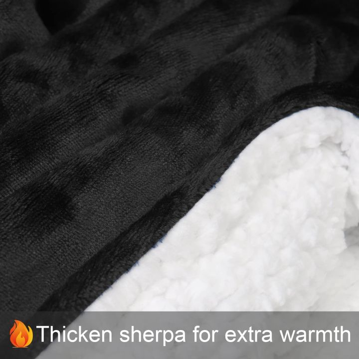 sherpa-ผ้าห่มมีฮู้ดผ้าห่มขนแกะขนาดใหญ่สำหรับผู้หญิงผู้ใหญ่ผู้ชายวัยรุ่น-ผ้าห่มเสื้อกันหนาวมีฮู้ดหนาอุ่นผ้าห่มสวมได้ขนาดใหญ่