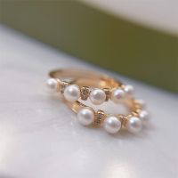 Flower Crown Small Row Of Rings Full Of Detail, Single Wear Stacked Are Very Good-Looking, Natural Freshwater Pearls