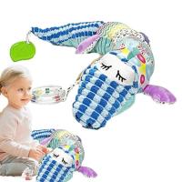 Crib Toys Plush Alligator Sounds Toy with Teether and Sound Paper Bright Colors Teething Rattle Alligator Toys for Children Girls Boys brilliant