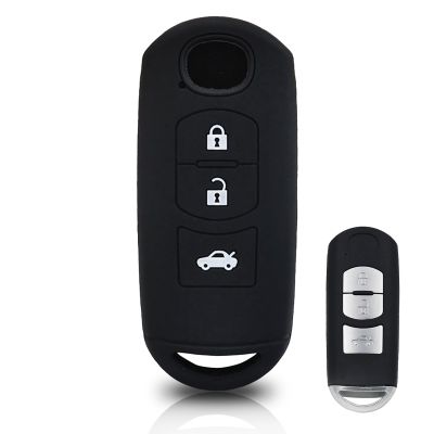 dfthrghd Silicone Key Case Smart Remote Car Key Cover Fob Protector Skin 3 Button For Mazda 2 3 5 6 8 Atenza CX5 CX-7 CX-9 Miata MX-5 RX
