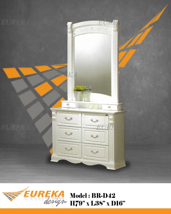 EUREKA 3ft D42 Classic Wood Dressing Table Mirror / Drawer (Deliver