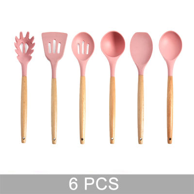 Pink Silicone Kitchen Utensils Set Non-Stick Heat-resistant Baking Cooking Tools Kitchenware Accessories