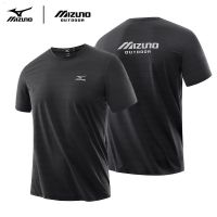 Mizuno เสื้อยืดแขนสั้นผู้ชาย,คอกลมน้ำแข็งทรงหลวมไซส์ใหญ่การพักผ่อนกลางแจ้งสำหรับคู่รักชายและหญิง