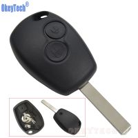 OkeyTech 2 Buttons Key Case For Renault Duster Modus Clio 3 Twingo DACIA Logan Sandero Uncut Blade Fob Remote Shell Replacement