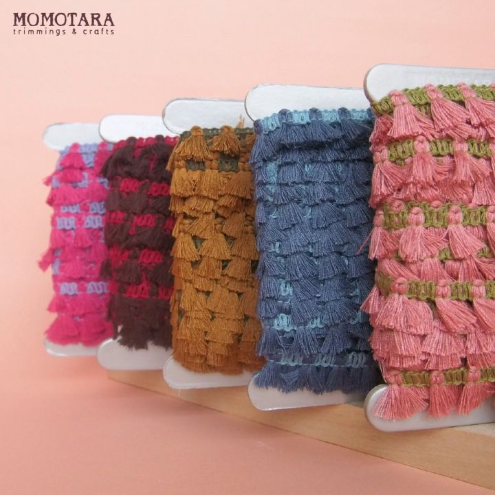 momotara-no-3365-เทปทอ-knit-เทปทอ-knit-ชายครุยพู่-tassel-fringe-knit-ขนาด-1-7-cm-ยาว-18-หลา-กาว-เทปกาว-กาว3m-3m-กาว2หน้า-เทปกาว-เทปกันลื่น-เทปกาวกันน้ำ-เทป