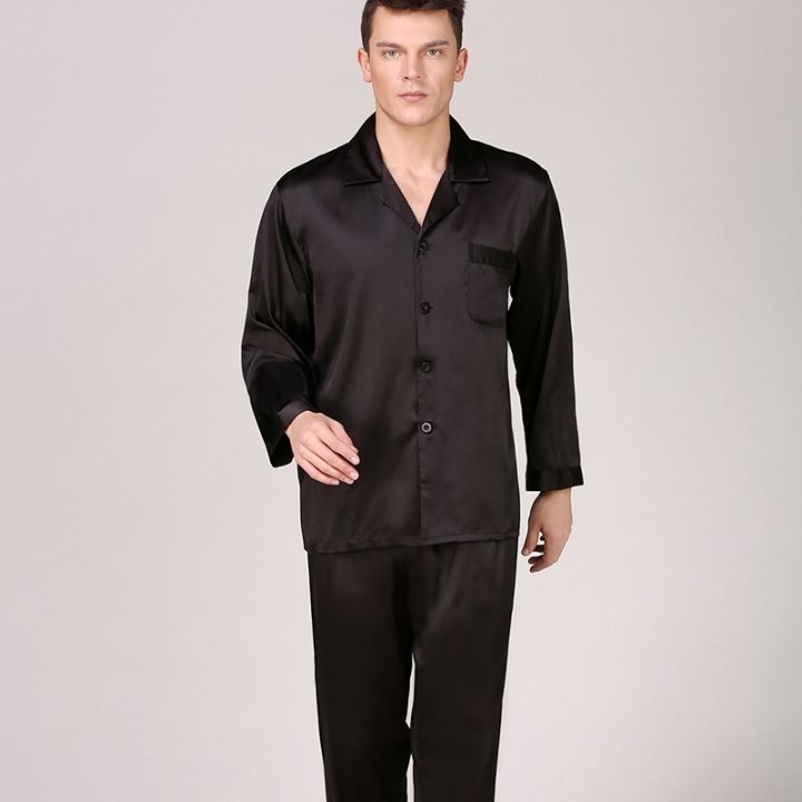 spring-autumn-plus-size-pajamas-suit-men-sleepwear-soft-faux-silk-satin-pijamas-suit-loungewear-black-elastic-waist-home-wear-vmn