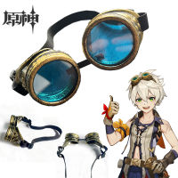 Game Genshin Impact Cosplay Bennett Glasses Steampunk Safety Goggles Eyewear Props Halloween Accessories