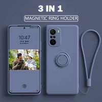 ◘◎✤ Original Liquid Silicone Magnetic Case For Oneplus 8 9 Pro 8T Nord Cover Case Luxury 3 IN 1 Ring Soft Protective Coque Capa