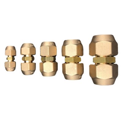 45 Degree SAE 1/4 3/8 1/2 3/4 Flare Pipe Fitting Connector Euqal Reducer Coupling With Nut For Air Conditioner Copper Tube