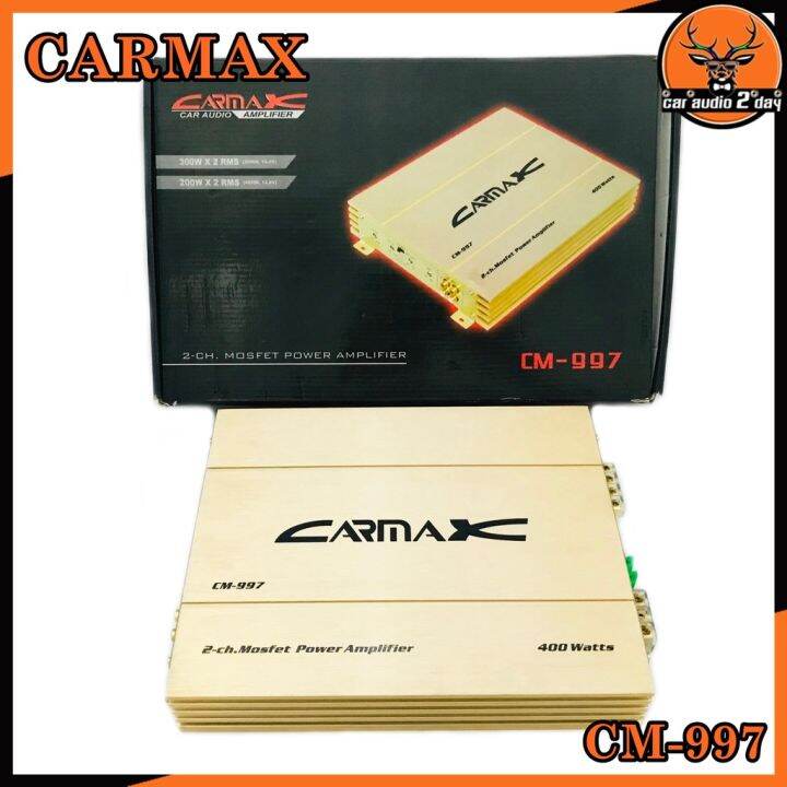 เพาเวอร์แอมป์ติดรถยนต์ดีๆ-carmax-รุ่น-cm-997-class-ab-2ch-สีทอง-กำลังขับ110wx4-1ohm-ขับกลางได้-ขับเบสได้-เบสแน่น-เสียงดี