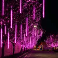 8Tubes 30CM Christmas LED Meteor Shower Garland Festoon Holiday Strip Light Outdoor Waterproof Fairy Light For Street Decoration