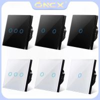 【YD】 QNCX Sensor Switches Glass Panel Wall Lamp AC100-240V 1/2/3 Gang Interruttore