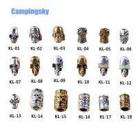 CAMPINGSKY เครื่องรางโลหะหัวกะโหลกสำหรับ Paracord Lanyards แพ็ค Paracord สังกะสีหัวเข็มขัดอัลลอยสำหรับ Paracord สร้อยข้อมือลูกปัดกะโหลกเหล็ก