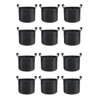 12-Pack Grow Bags 5 Gallon, Thick Fabric Planter Bags for Vegetables, Sturdy Handles &amp; Reinforced Stitching