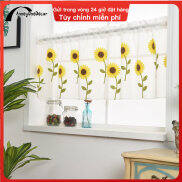 Ready Stock Kitchen Sheer Curtains Floral Privacy Curtain Embroidered