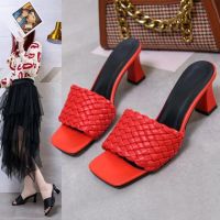 [ MAY ] Plus Size 35-44 High Heels Women Sandal Shoes All-Match  รองเท้า Open Toe g