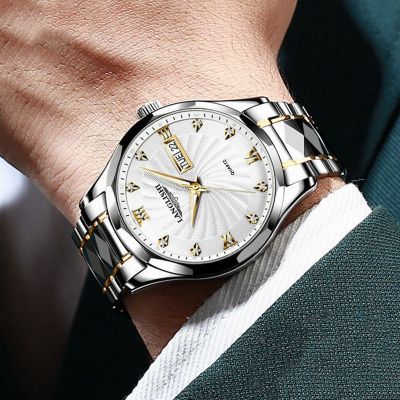 POEDAGAR 2022 New Fashion Business Men Watch Luxury Diamond Roman Scale Stainless Steel Quartz Watch Luminous Waterproof Clock