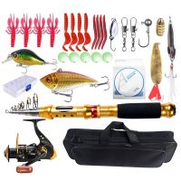 2.4M/3M 31 Full Kits Reel Combo Carbon Fiber Telescopic Fishing Rod with Spinning Reel Combo Case Fishing Lures Jig Hooks