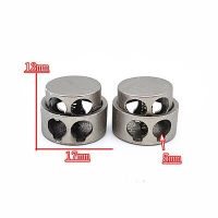 Meetee 30Pcs Metal Pearl Double Hole Stopper Buckles Spring Adjustment Cord Lock DIY Hat Cord End Decoration Elastic Snap Button