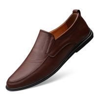 CODhan14416 Men Gentleman British Style Genuine Leather Loafer Shoes Men Casual Shoes