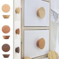 【LZ】◑∈  Nordic Wood Cabinet Door Pull Knobs Natural Wooden Round Drawer Wardrobe Furniture Handles Dressing Table Pulls Knob Hardware