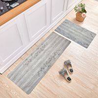 Modern Kitchen Floor Mat 3D Printed Simulation Wood Grain Doormat Bathroom Entrance Anti-slip Long Strip Balcony Bay Window Rugs