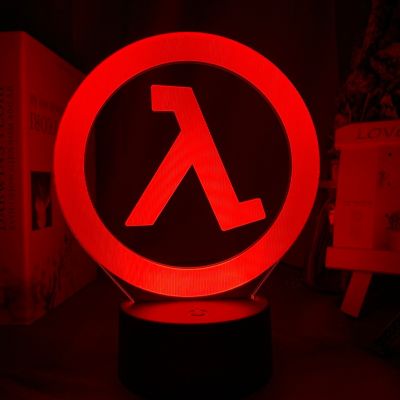 Half Life Logo Night Lamp for Game Room Decoration Cool Event Prize of Game Store Color Changing Led Night Light Gift for Him Night Lights