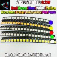 【Best value for money】 100ชิ้น2835 0.2วัตต์อัลตร้าสดใส SMD Led 10ค่าสีแดง/เขียว/น้ำเงิน/ขาว/เหลือง/อบอุ่นขาว/ส้ม/ชมพู/ม่วง/เหลืองทองนำชุด