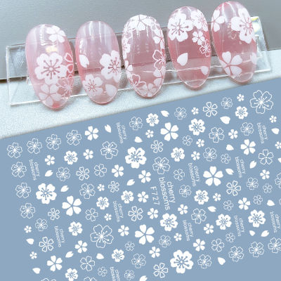 Nails stickers decal decoration Cherry blossoms nail decoration DIY Creative Designs Watermark Decals Tool