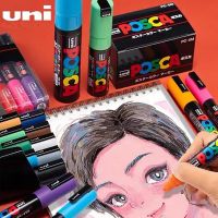 UNI Posca Markers PC-1M/3M Advertising Poster Painting Graffiti Paint Marker Drawing Stationery Art Supplies Permanent MarkerHighlighters  Markers