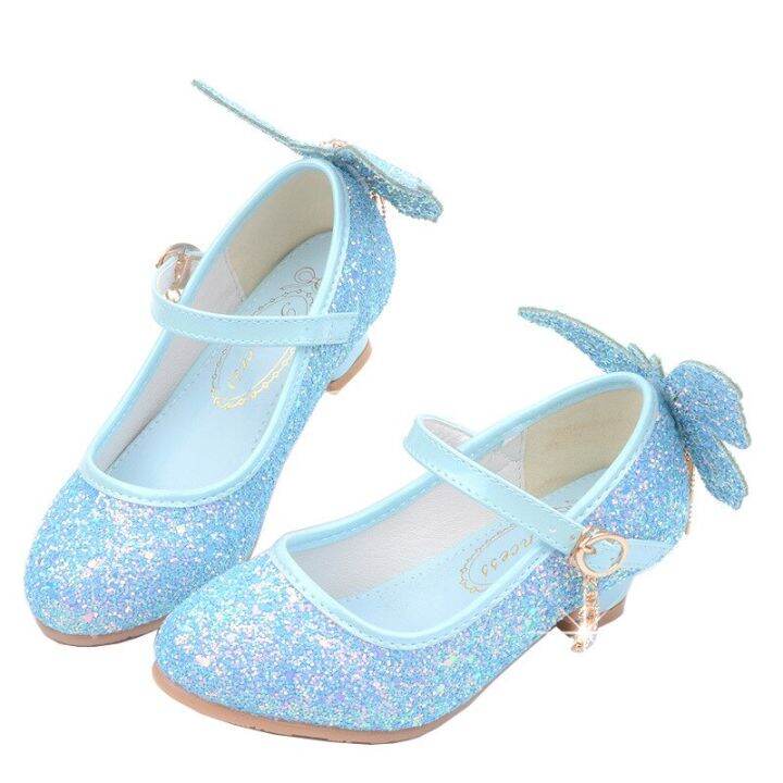 new-kids-leather-shoes-fashion-fringed-butterfly-knot-girls-princess-shoes-casual-glitter-children-high-heel-student-dance-shoes