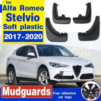 แผ่นบังโคลนหน้ารถยนต์สำหรับ Alfa Romeo Stelvio 2017-2020บังโคลนรถกันชนรถบังโคลนอุปกรณ์เสริมพลาสติกนิ่ม