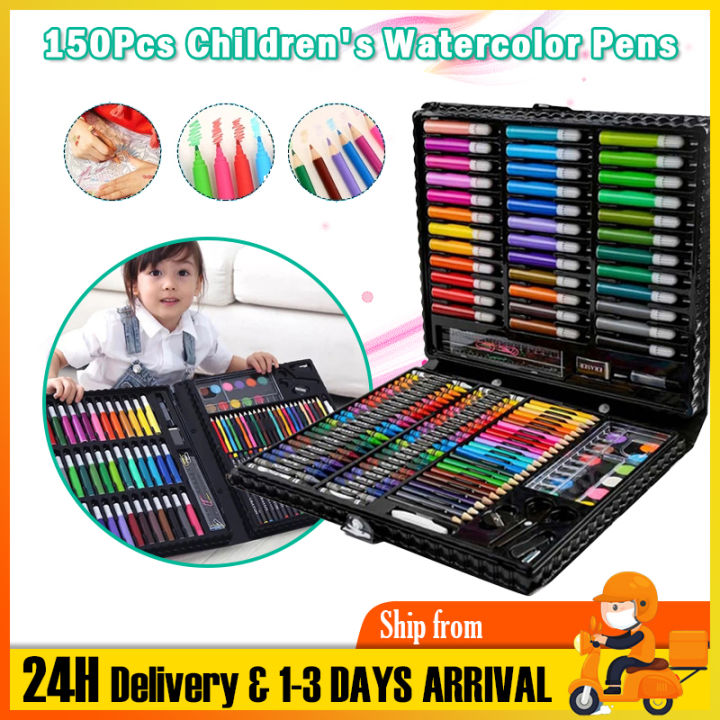 150pcs Children's Watercolor Pens Student Painting Set Gift Box